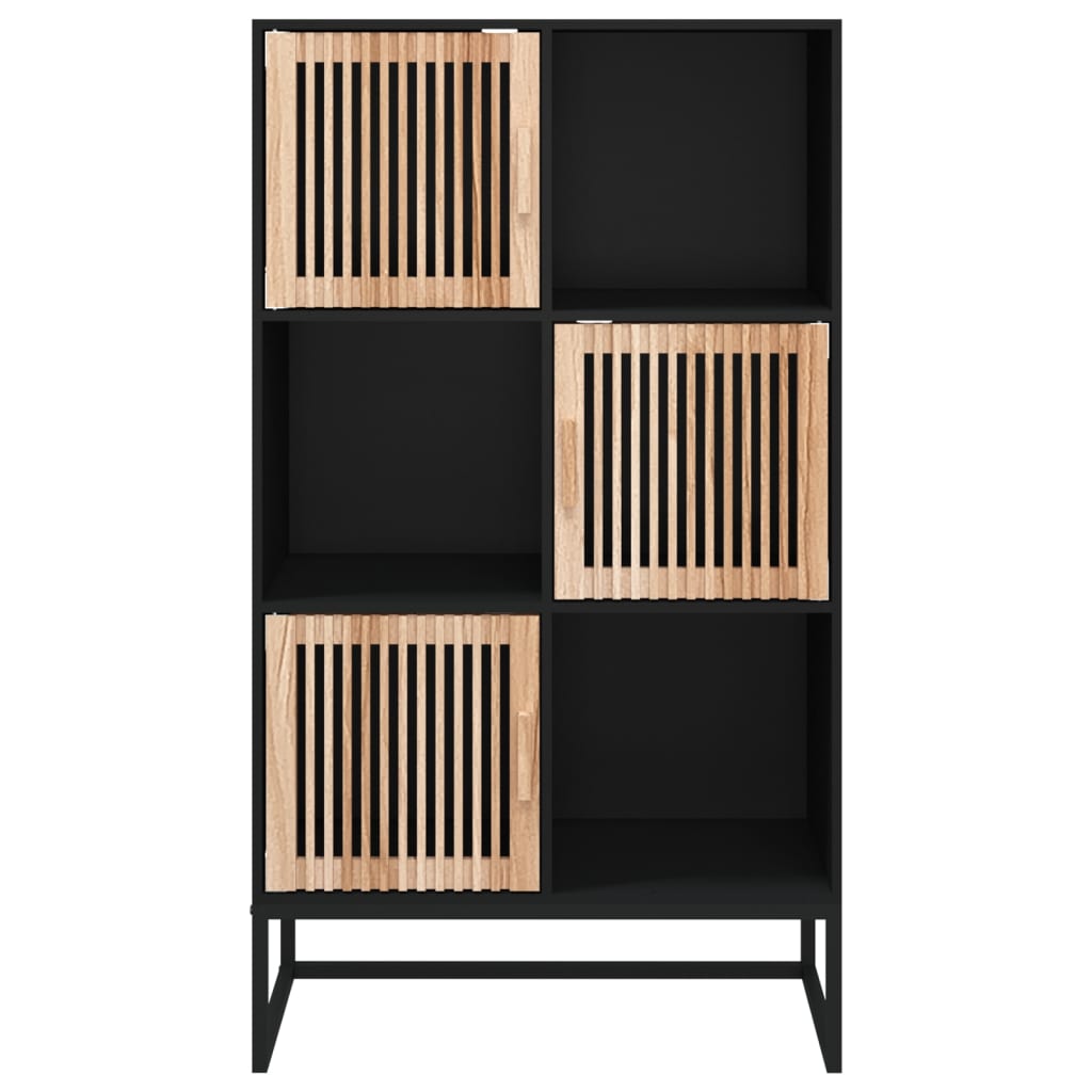 Credenza Nera 70x35x125 cm in Legno Multistrato - homemem39