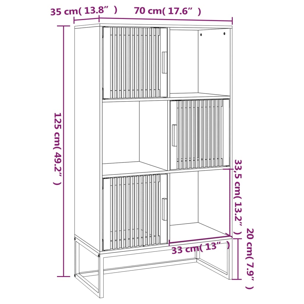 Credenza 70x35x125 cm in Legno Multistrato | homemem39