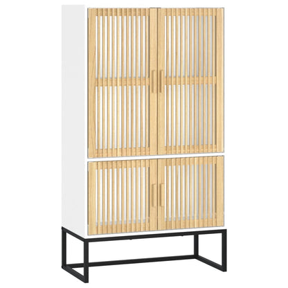 Credenza Bianca 70x35x125 cm in legno multistrato