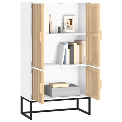 Credenza Bianca 70x35x125 cm in legno multistrato