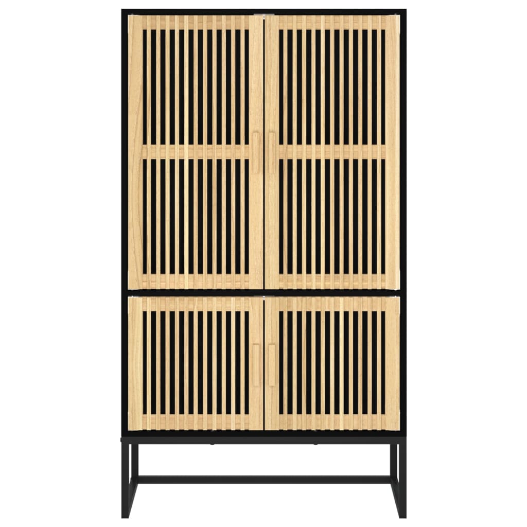 Credenza Nera 70x35x125 cm in Legno Multistrato