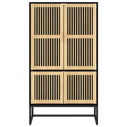 Credenza Nera 70x35x125 cm in Legno Multistrato - homemem39