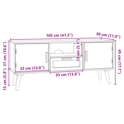 Mobile Porta TV con Ante 105x30x45 cm in Legno Multistrato