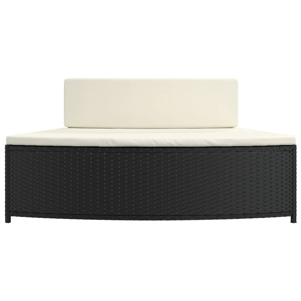Panche per Spa con Cuscini 2 pz in Polyrattan Nero - homemem39