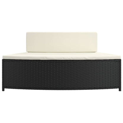 Panche per Spa con Cuscini 2 pz in Polyrattan Nero - homemem39
