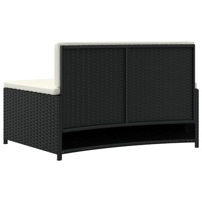 Panche per Spa con Cuscini 2 pz in Polyrattan Nero - homemem39