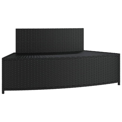 Panche per Spa con Cuscini 2 pz in Polyrattan Nero - homemem39