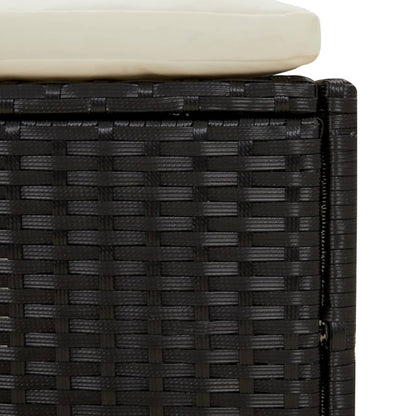 Panche per Spa con Cuscini 2 pz in Polyrattan Nero - homemem39
