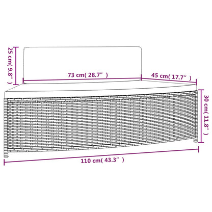 Panche per Spa con Cuscini 2 pz in Polyrattan Nero - homemem39