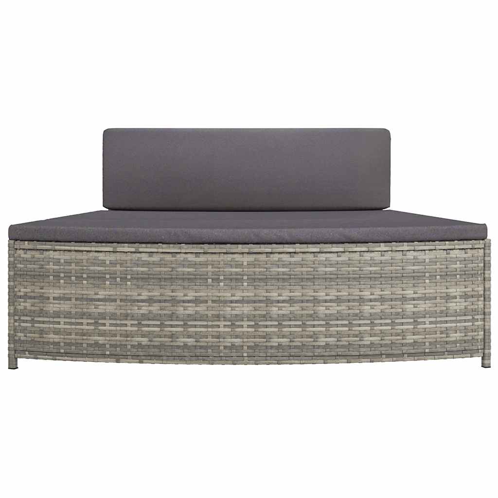 Panche per Spa con Cuscini 2 pz in Polyrattan Grigio | homemem39