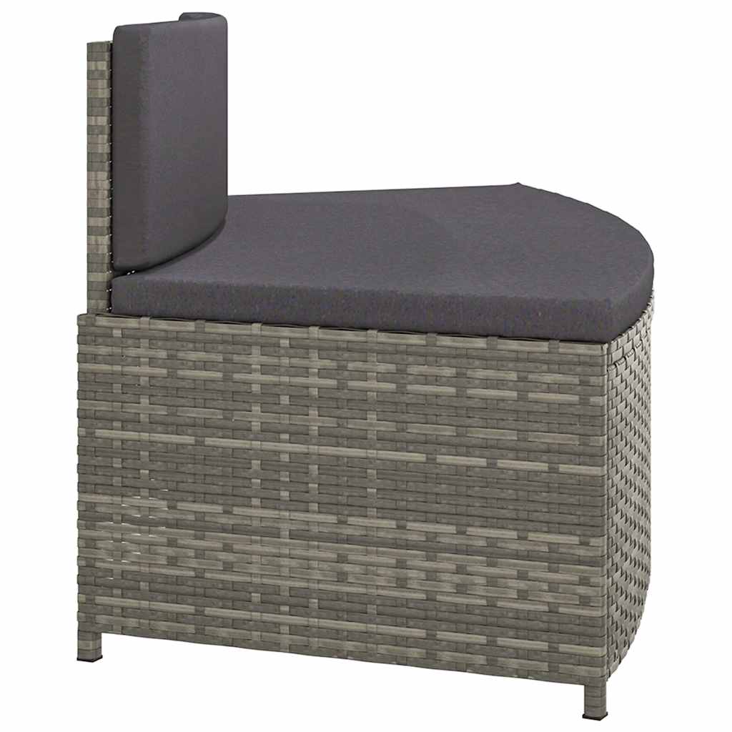 Panche per Spa con Cuscini 2 pz in Polyrattan Grigio | homemem39