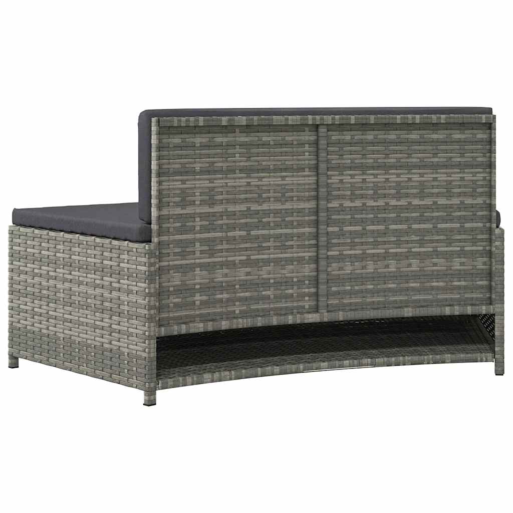 Panche per Spa con Cuscini 2 pz in Polyrattan Grigio | homemem39