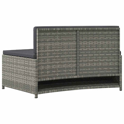 Panche per Spa con Cuscini 2 pz in Polyrattan Grigio | homemem39