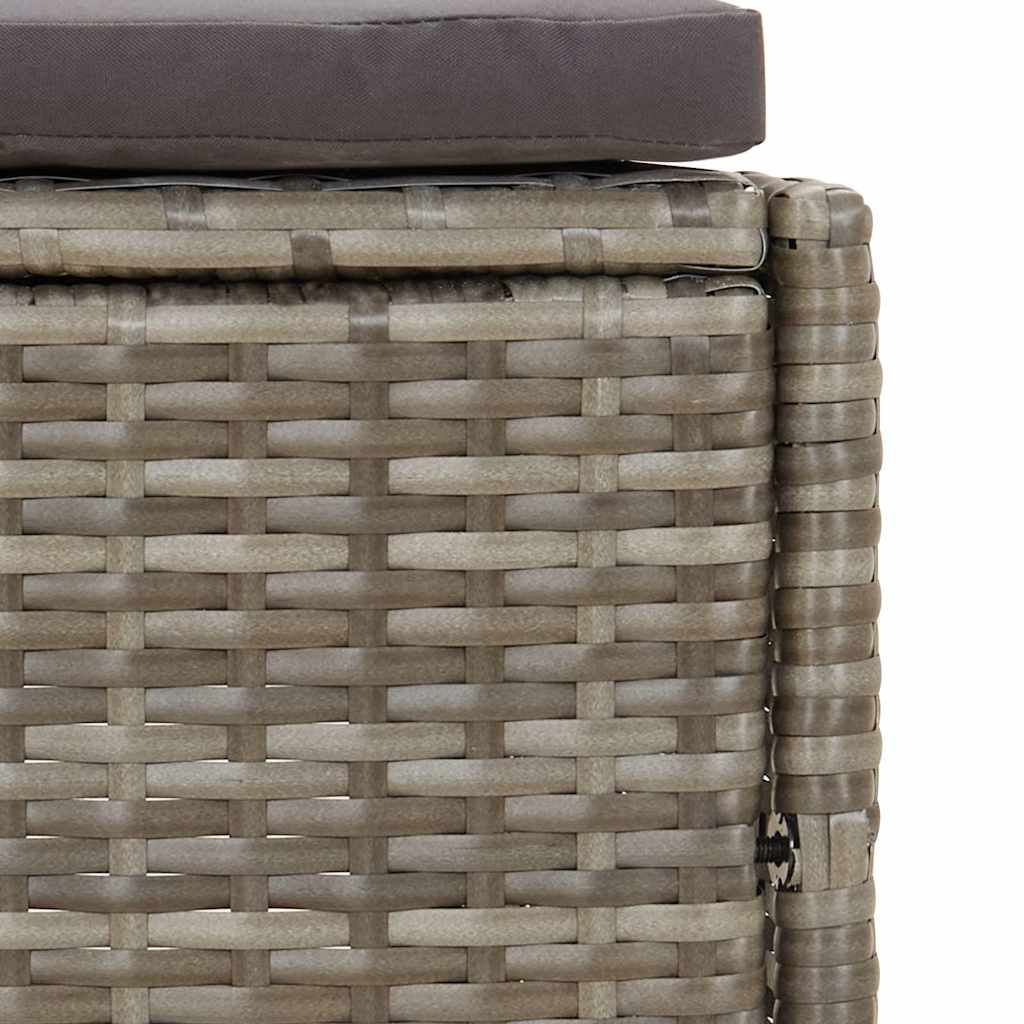 Panche per Spa con Cuscini 2 pz in Polyrattan Grigio | homemem39