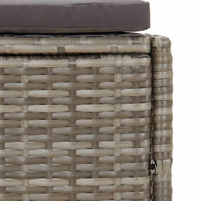 Panche per Spa con Cuscini 2 pz in Polyrattan Grigio | homemem39