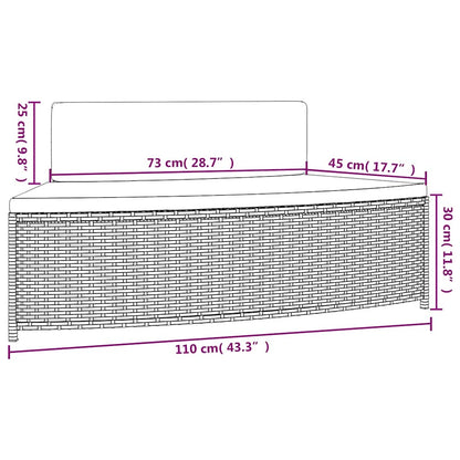 Panche per Spa con Cuscini 2 pz in Polyrattan Grigio | homemem39