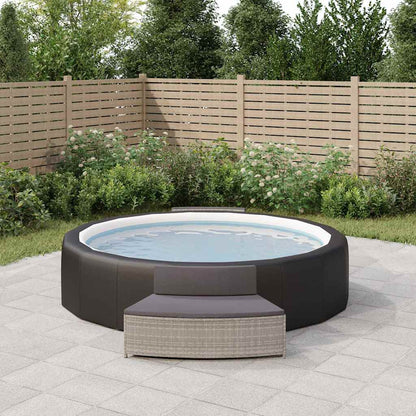 Panche per Spa con Cuscini 2 pz in Polyrattan Grigio | homemem39