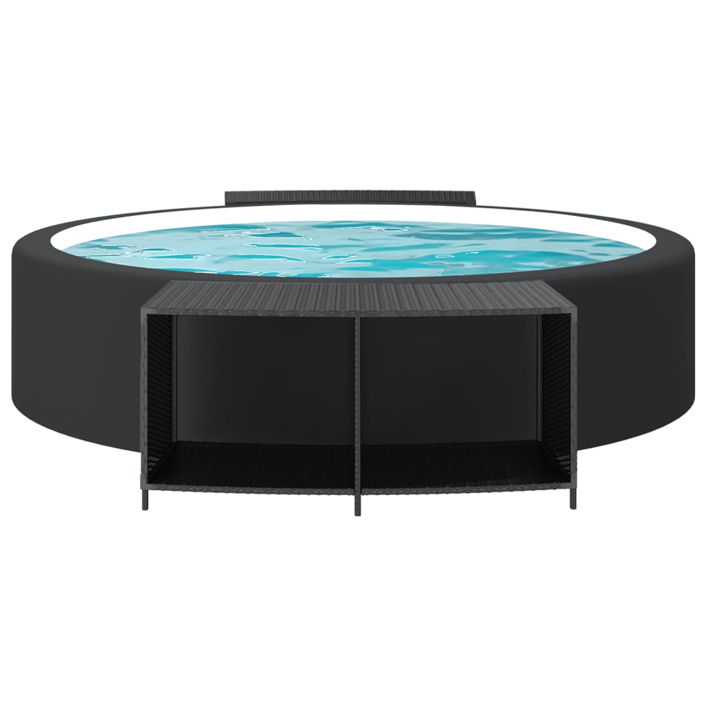 Scaffali Portaoggetti 2 pz in Polyrattan Nero - homemem39