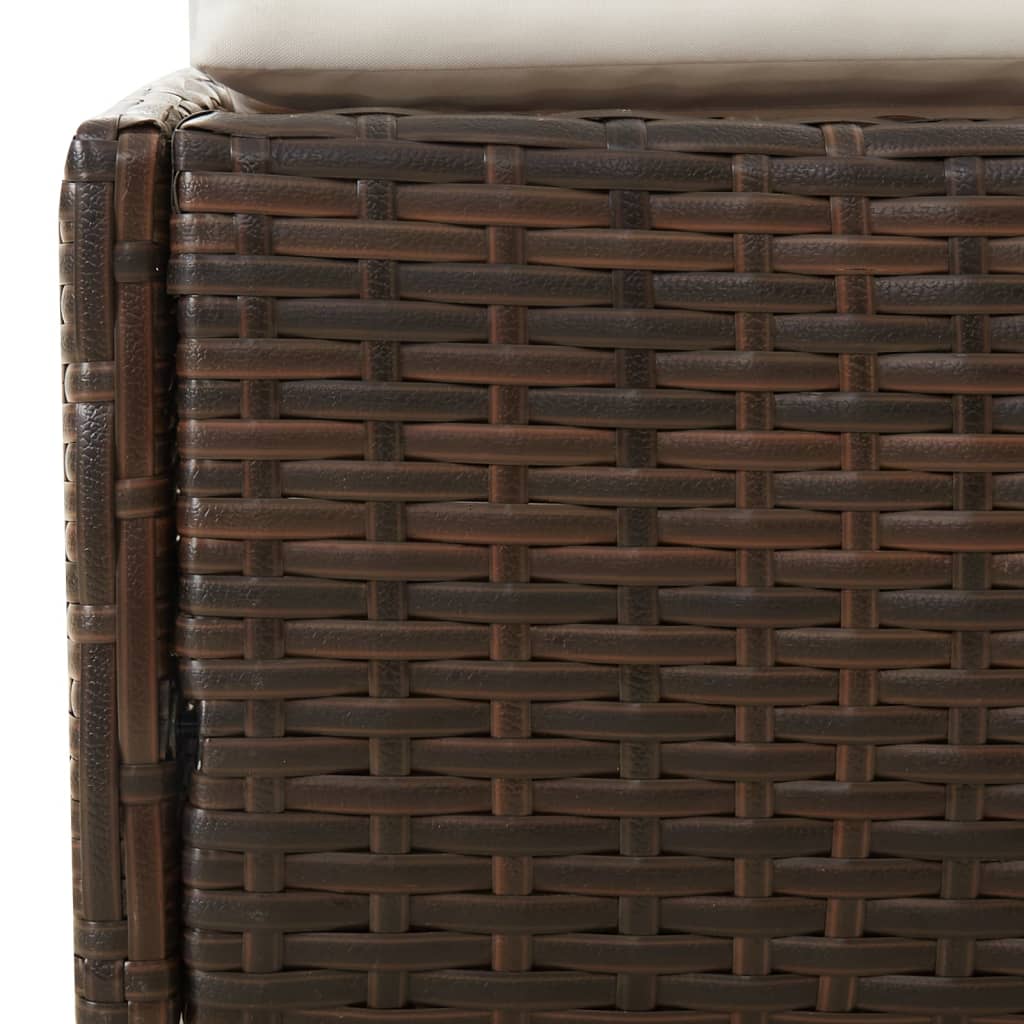 Lettino con Tetto Pieghevole Marrone 200x114x128 cm Polyrattan - homemem39