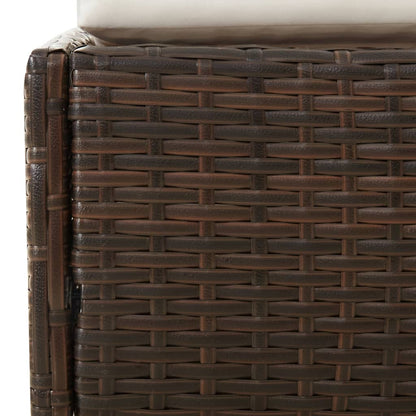Lettino con Tetto Pieghevole Marrone 200x114x128 cm Polyrattan - homemem39