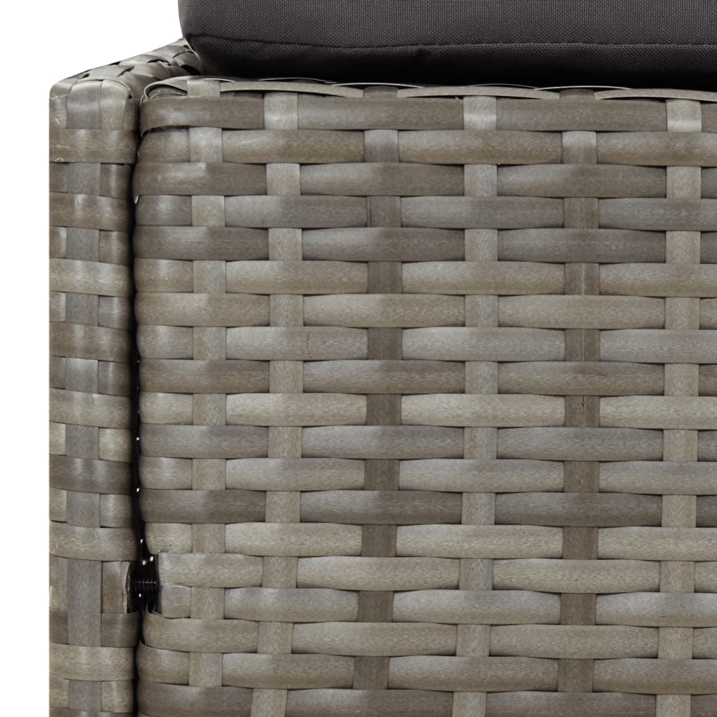 Lettino con Tetto Pieghevole Grigio 200x114x128 cm Polyrattan - homemem39