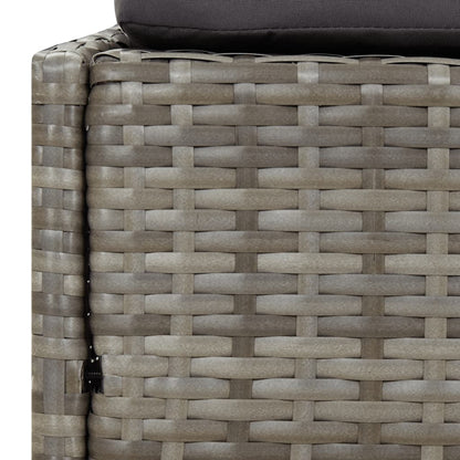 Lettino con Tetto Pieghevole Grigio 200x114x128 cm Polyrattan - homemem39