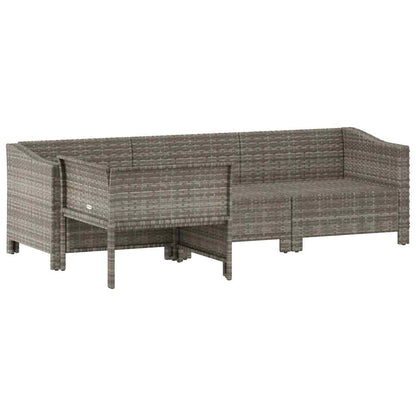 Set da giardino 4 pezzi con cuscini grigio in polyrattan - homemem39