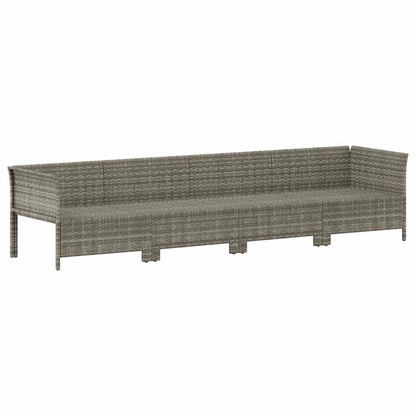 Set da giardino 4 pezzi con cuscini grigio in polyrattan - homemem39