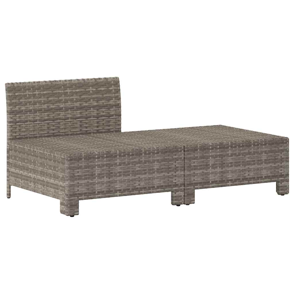 Set da giardino 2 pezzi con cuscini grigio in polyrattan - homemem39