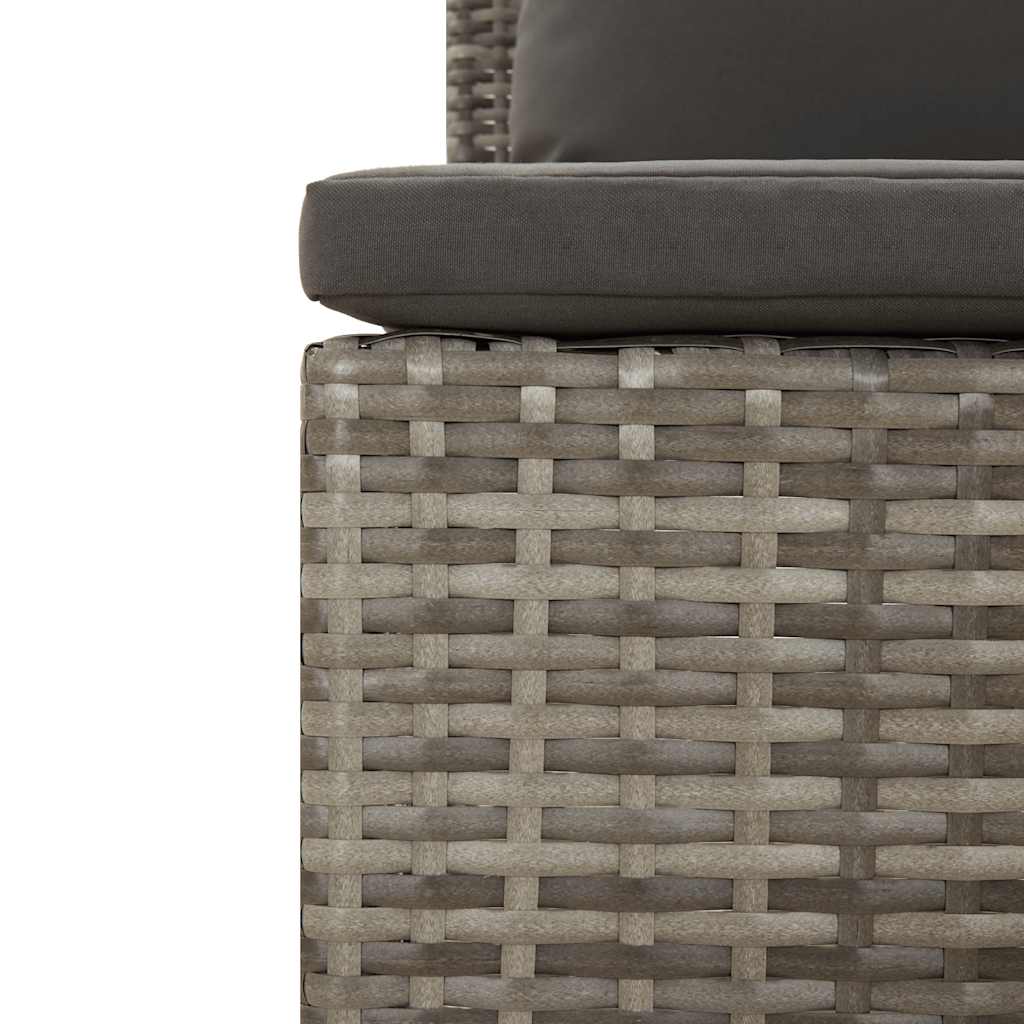 Set da giardino 3 pezzi con cuscini grigio in polyrattan | homemem39