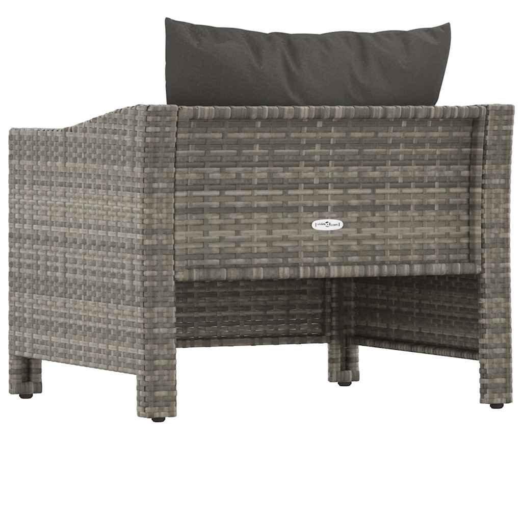 Poltrona da giardino con cuscino grigio in polyrattan - homemem39