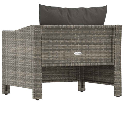 Poltrona da giardino con cuscino grigio in polyrattan - homemem39