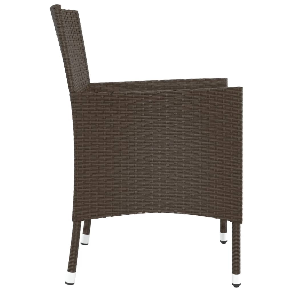 Sedie da giardino con cuscini 2 pz in polyrattan marrone (solo UK/IE/FI/NO) - homemem39