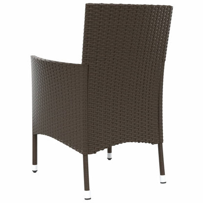 Sedie da giardino con cuscini 2 pz in polyrattan marrone (solo UK/IE/FI/NO) - homemem39