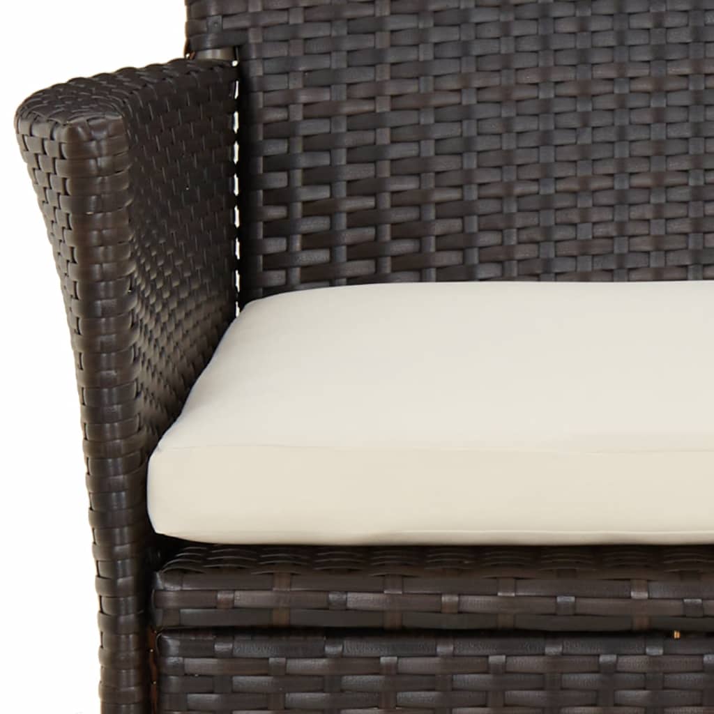 Sedie da giardino con cuscini 2 pz in polyrattan marrone (solo UK/IE/FI/NO) - homemem39