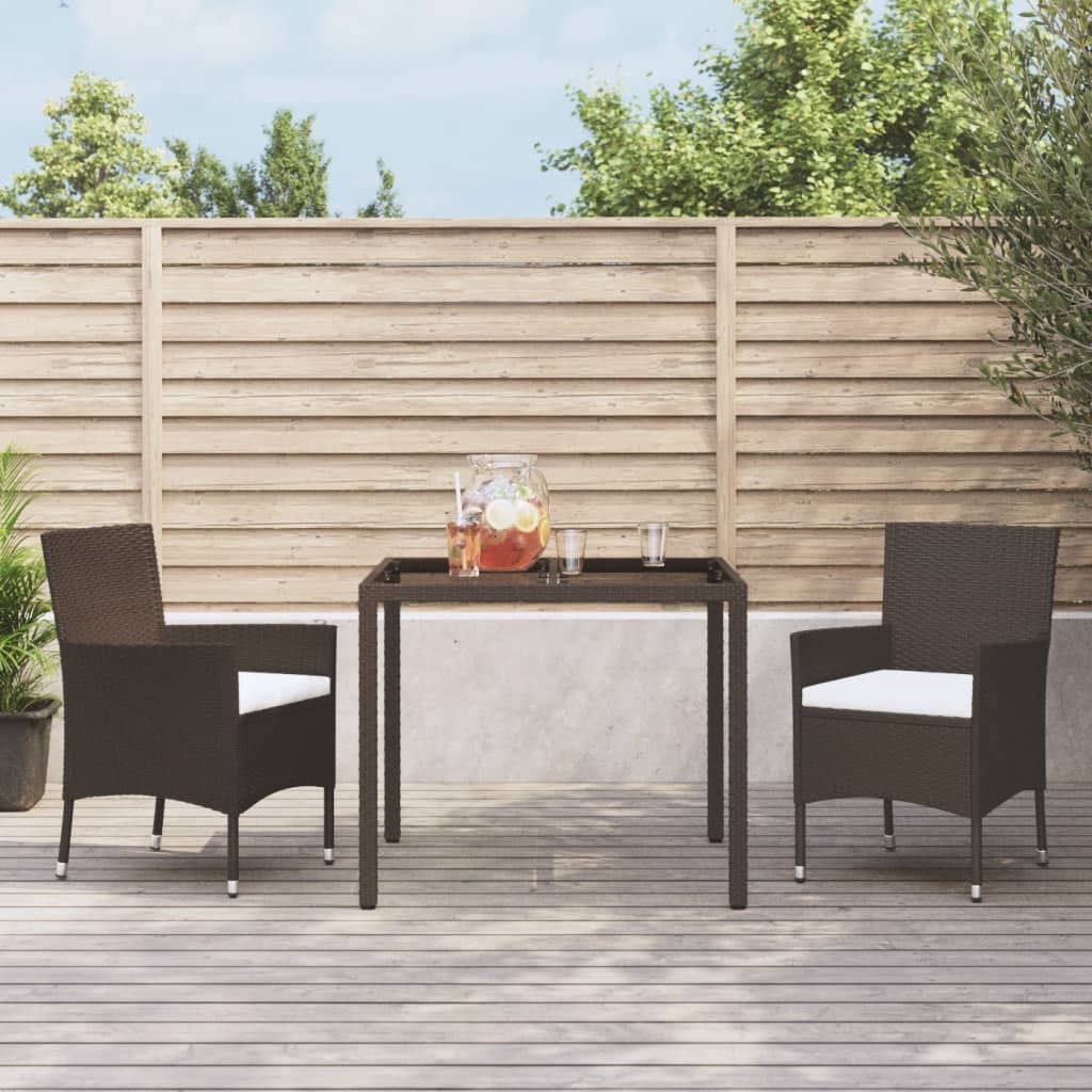 Sedie da giardino con cuscini 2 pz in polyrattan marrone (solo UK/IE/FI/NO) - homemem39