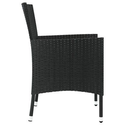 Sedie da giardino con cuscini 2 pz nere in polyrattan (solo UK/IE/FI/NO) - homemem39