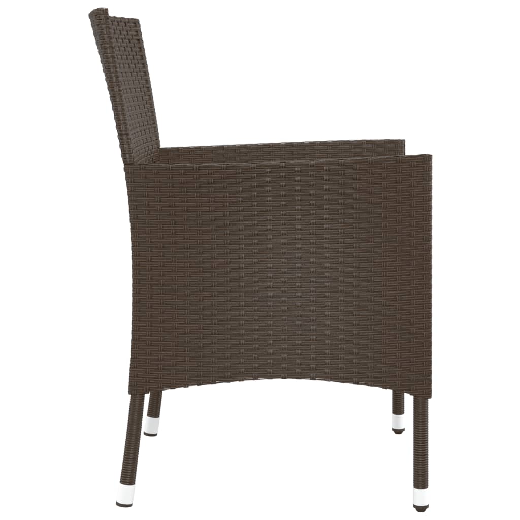 Sedie da giardino con cuscini 4 pz in polyrattan marrone (solo UK/IE/FI/NO) - homemem39