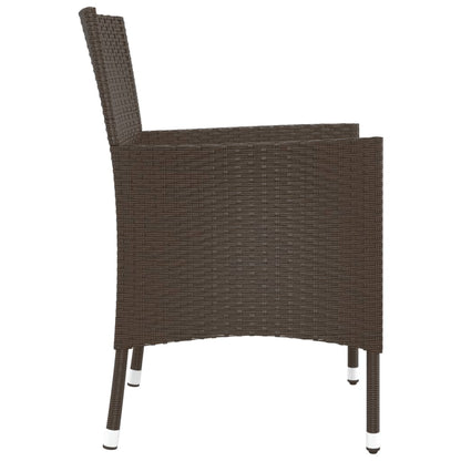Sedie da giardino con cuscini 4 pz in polyrattan marrone (solo UK/IE/FI/NO) - homemem39