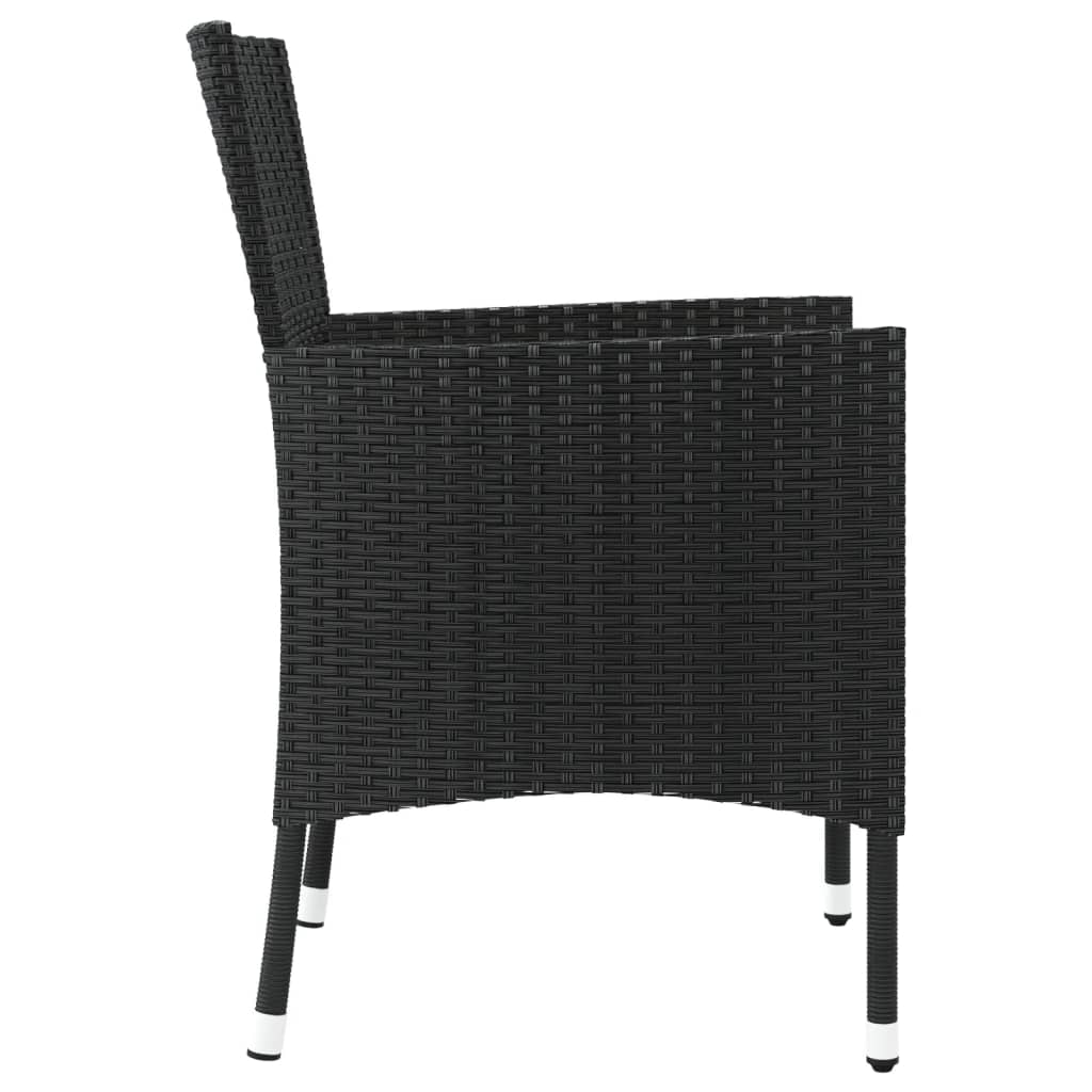 Sedie da giardino con cuscini 4 pz nere in polyrattan (solo UK/IE/FI/NO) - homemem39