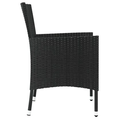 Sedie da giardino con cuscini 4 pz nere in polyrattan (solo UK/IE/FI/NO) - homemem39