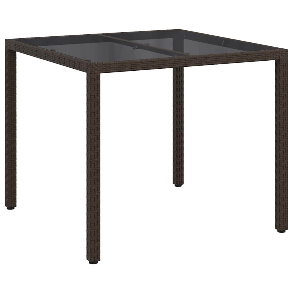 Tavolo da Giardino Marrone 90 x 90 x 75 cm polyrattan | homemem39
