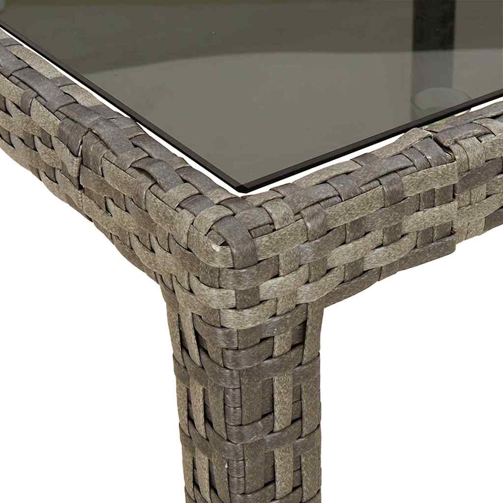 Tavolo da Giardino Grigio 90 x 90 x 75 cm polyrattan | homemem39
