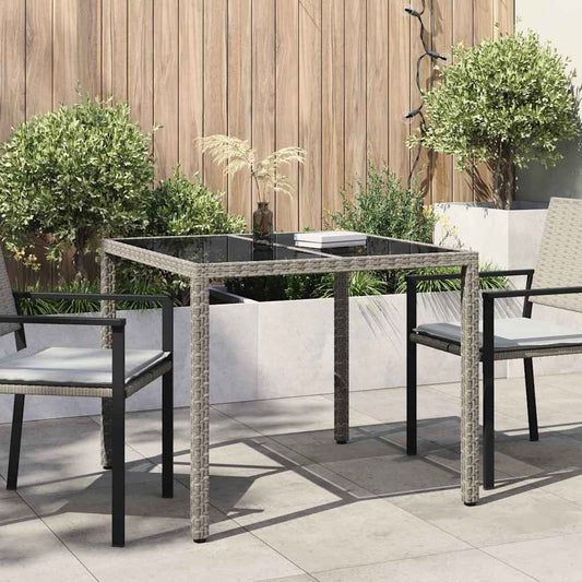 Tavolo da Giardino Grigio 90 x 90 x 75 cm polyrattan | homemem39