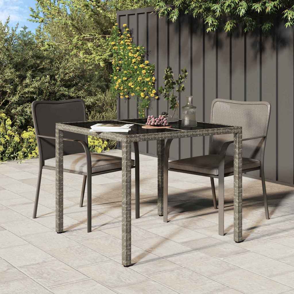 Tavolo da Pranzo da Giardino Grigio 90 x 90 x 75 cm polyrattan