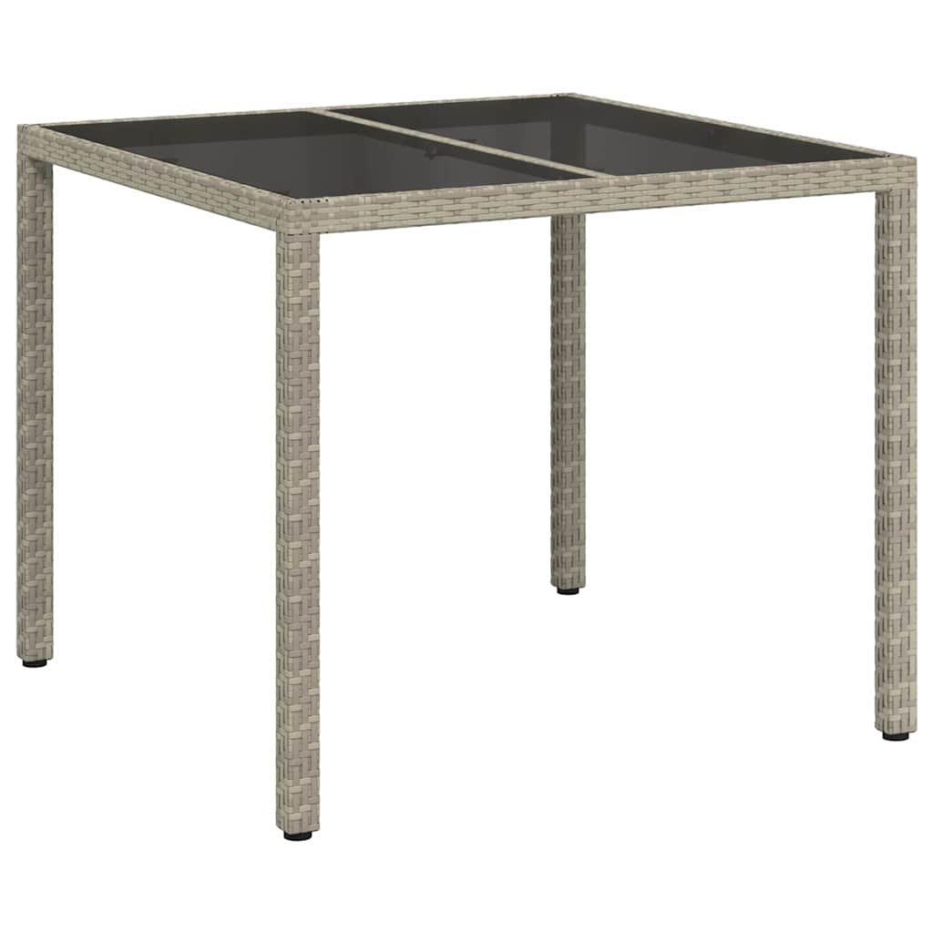 Tavolo da Giardino Grigio 90 x 90 x 75 cm polyrattan | homemem39