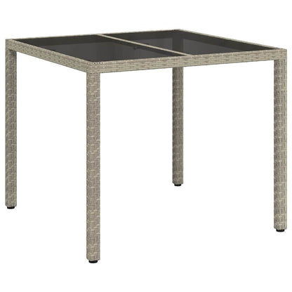 Tavolo da Giardino Grigio 90 x 90 x 75 cm polyrattan | homemem39