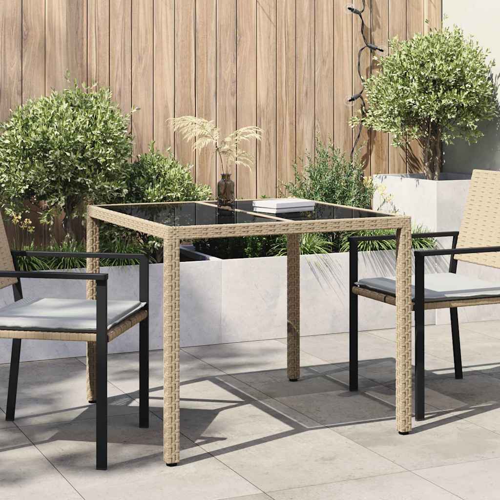 Tavolo da Giardino Beige 90 x 90 x 75 cm polyrattan