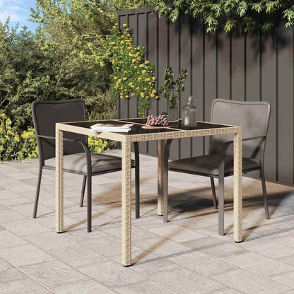 Tavolo da Pranzo da Giardino Beige 90 x 90 x 75 cm polyrattan