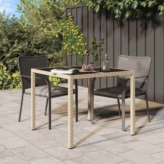 Tavolo da Pranzo da Giardino Beige 90 x 90 x 75 cm polyrattan